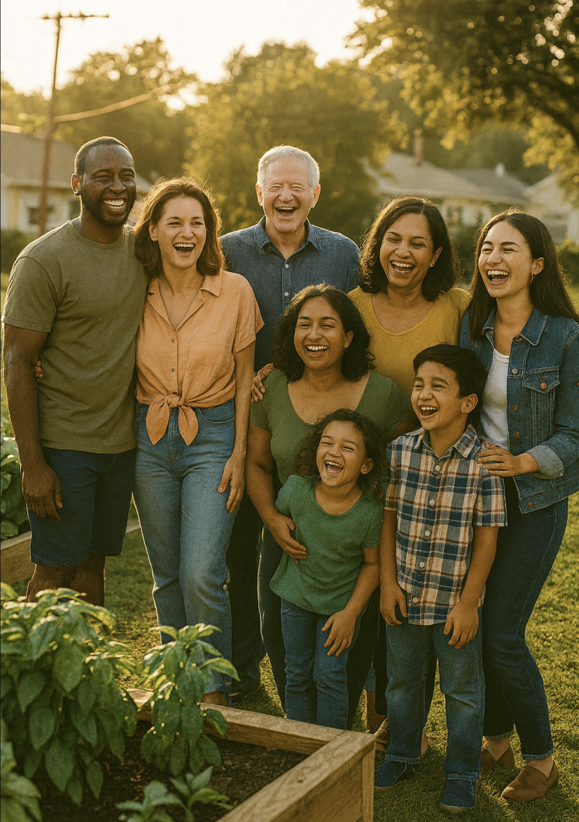 People in conversation at a community event